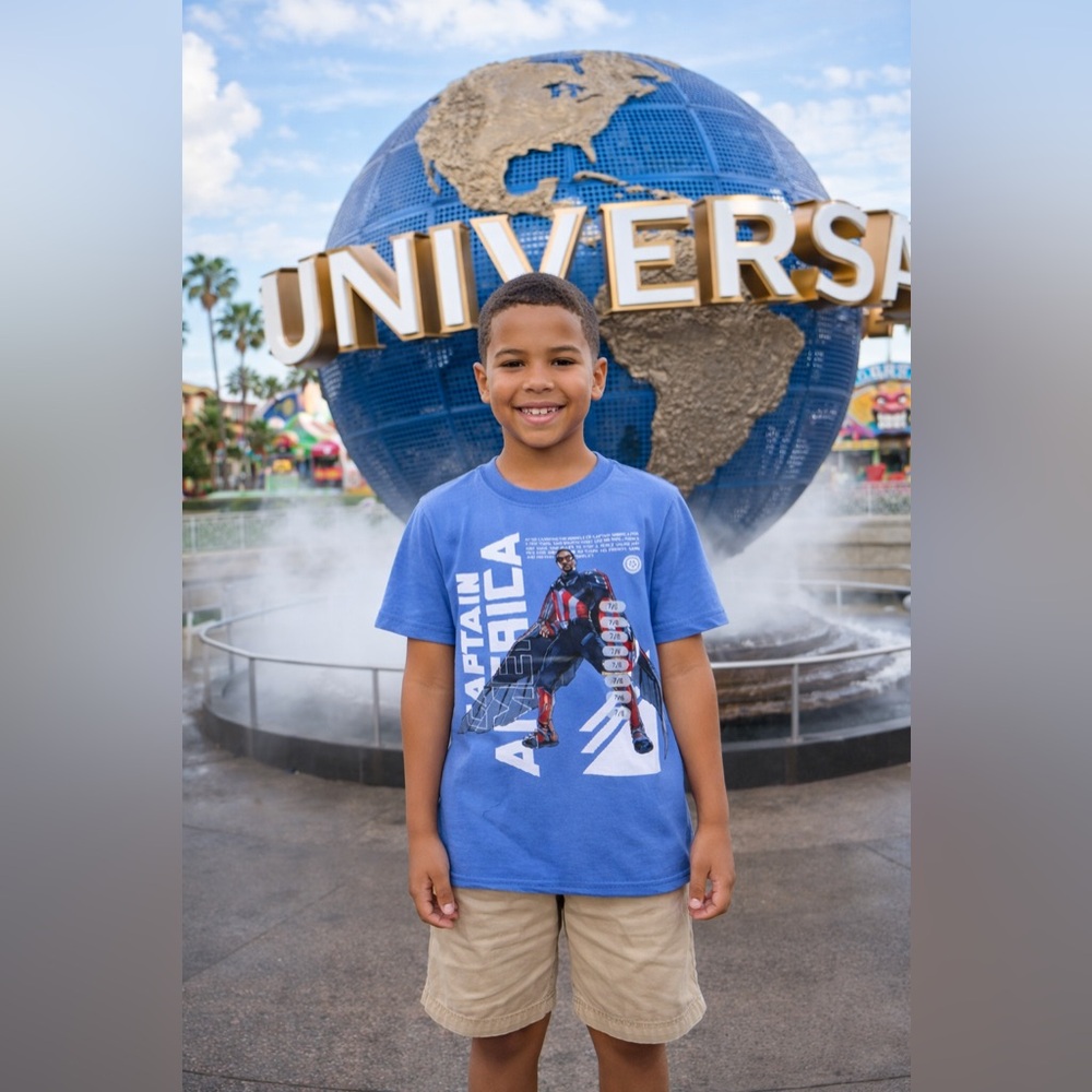 Blue Captain America Graphic T-Shirt Kids